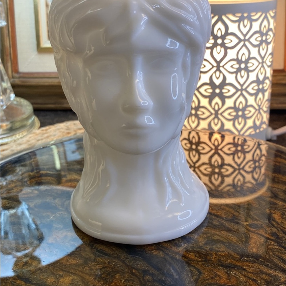 Vintage Milk Glass Bust Vase